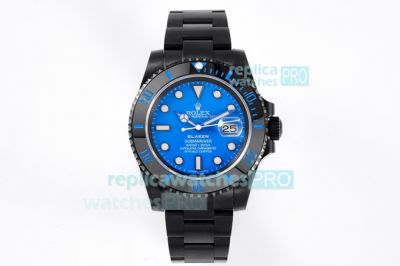 IPK Factory Swiss Replica Rolex Submariner Blaken Watch Blue Dial 40MM